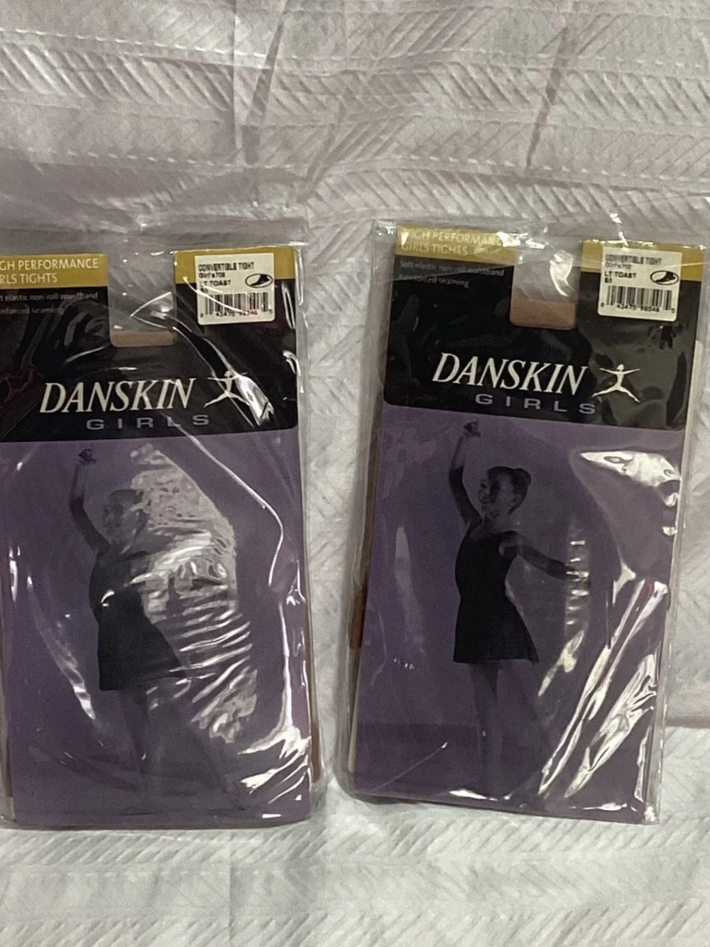 Danskin Girls High Performance Convertible tights Tan 4-7